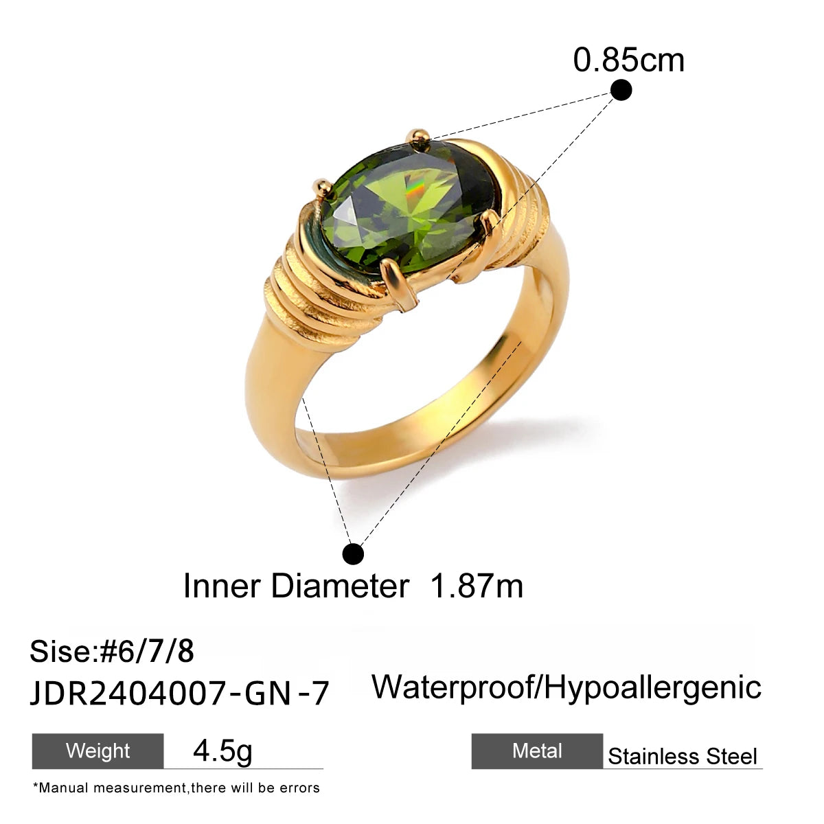Youthway Cubic Zirconia Diamonds Metal Stainless Steel Waterproof Snake Fashion Gold Color Ring for Women Charm Stylish Jewelry