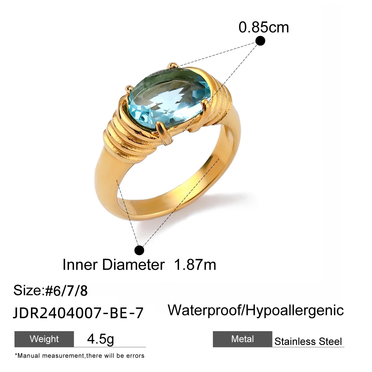Youthway Cubic Zirconia Diamonds Metal Stainless Steel Waterproof Snake Fashion Gold Color Ring for Women Charm Stylish Jewelry